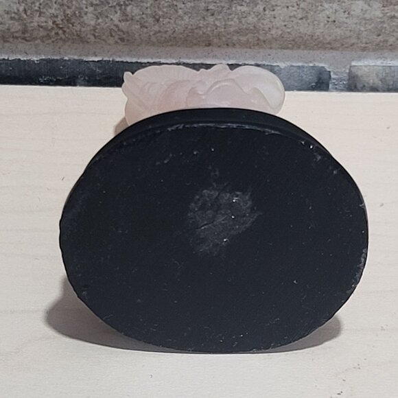 Small Pink Stone Rose Quartz Carved Elephant Statue Trunk Up - Picture 7 of 9